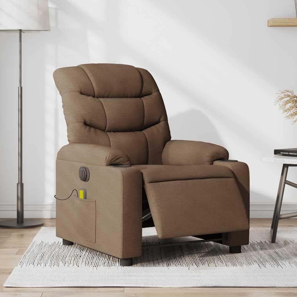 Elektrische Massagestoel – Relaxstoel – Fauteuil – Relaxfauteuil – Massagefauteuil – Elektrisch Verstelbaar – 6-Punts Vibratiemassage – Ademend Polyester