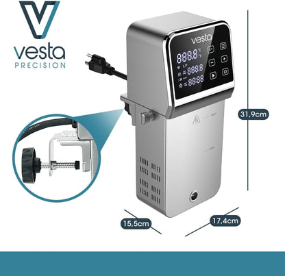Vesta Precision Professionele Thermocirculator voor Koken op lage Temperatuur SV330 | Inclusief Wi-Fi-bedieningsapp en timer | 2300W roestvrijstalen vacuümkookmachine