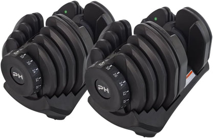 Adjustable Dumbbells 40kg Set – 2 Pieces | 17-in-1 Smart Adjustable Dumbbell 5–40kg | Professional Dumbbell Set for Home Gym | Space Saving Weights for Strength Training & Fitness - QUORE