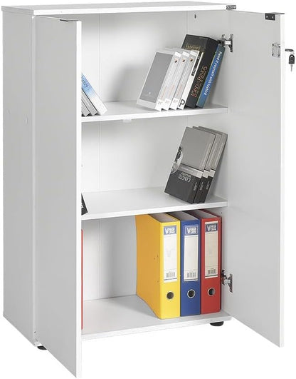 Elegant Diamond White Bookshelf, 72 cm x 109 cm x 34 cm | 100% Melamine Coated Particle Board, 16 mm dik, ideaal voor moderne decoratie thuis en op kantoor