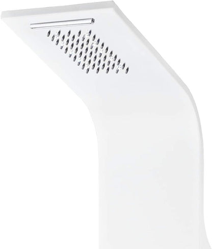 Douchepaneel – Douchekolom – Regendouche – Massagejets – Handdouche – Aluminium – 130 cm Hoog – LED Verlichting