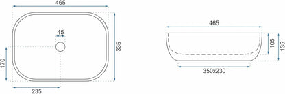 Rea U3800, Sink on countertop LIVIA STONE MATT, Stone - QUORE