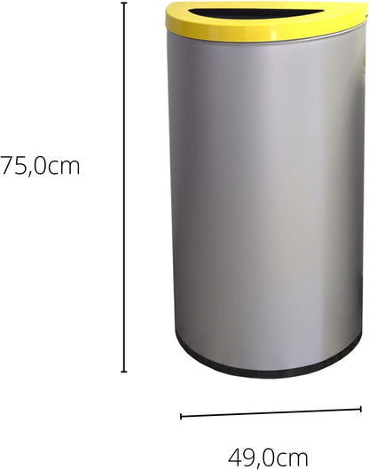 OFITURIA Selective Recycle Paper Metallic Capacity 86 Liters Compatible with Color Plata Luna Tapa - QUORE