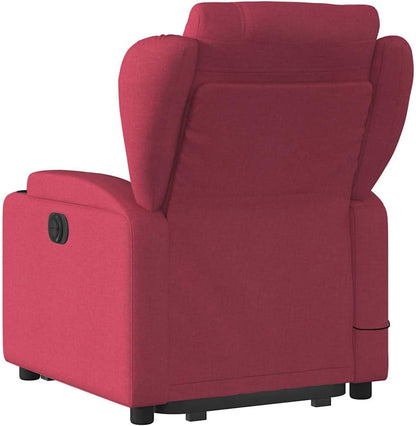 Elektrische Massagestoel – Relaxstoel – Televisiestoel – Massagestoel – Opstahulp – Wijnrode Stof – Elektrische Ligfunctie – 6-Punts Vibratiemassage