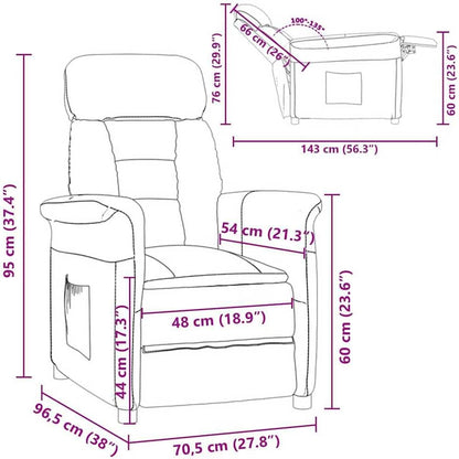 Relaxstoel – Fauteuil – Loungestoel – Ligstoel – Eetkamerstoel – Verstelbare Rugleuning – Zacht Microfiber Materiaal
