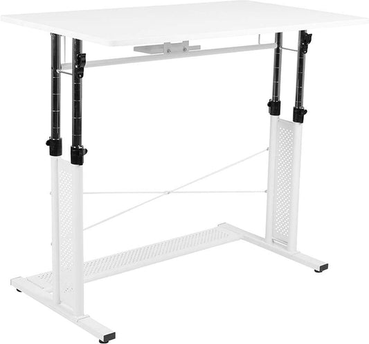 Flash Furniture Zit- en stabureaus, metaal, rustiek, 39,3' B x 23' D x 27'-35' H