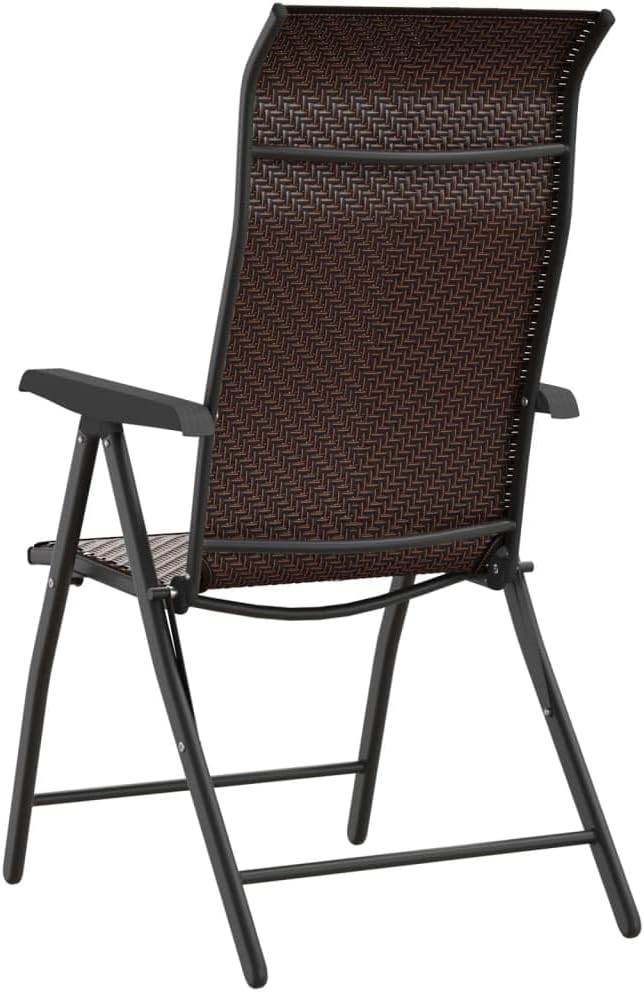 Folding Garden Chairs Set of 8 Brown Synthetic Rattan, Garden Chair, Outdoor Patio Chairs, Patio Chairs - 3270611 - QUORE