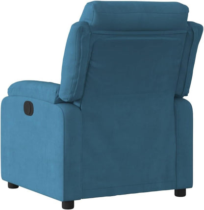 Relaxstoel – Fauteuil – TV-Stoel – Ligstoel – Loungestoel – Blauw Fluweel – Handmatig Kantelsysteem – Verstelbare Rugleuning tot 135°