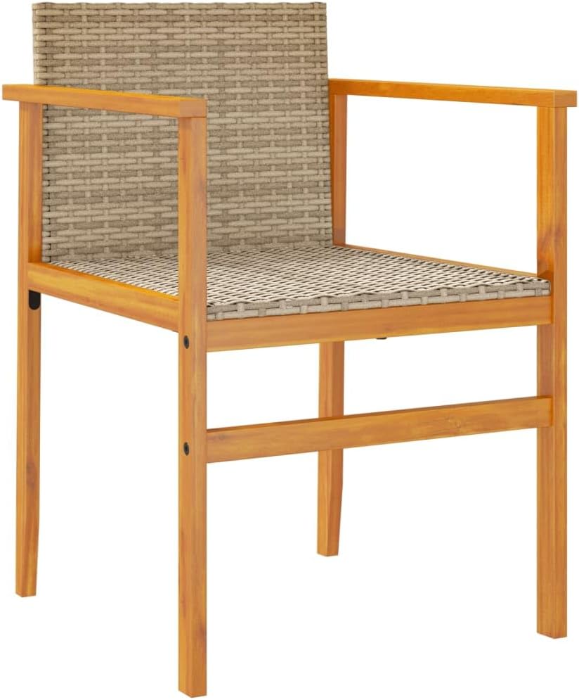 Tuinstoelen – Balkonstoelen – Tuinmeubilair – Terrasstoelen – Buitenstoelen – Set 2 Beige – Duurzaam PE-Rotan – Robuuste Stalen Frame