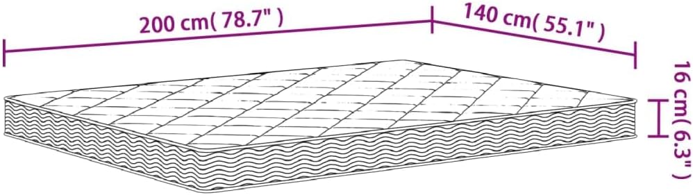 Schuimmatras middelzacht 140x200 cm – Tweepersoonsmatras – Tweepersoons Matras – Matras Schuimrubber – Foam Matras – Matras Schuim – Geluiddempend – Ademend Peached Geweven Hoes