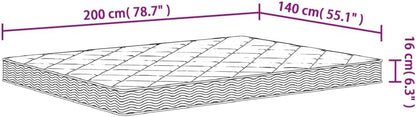 Schuimmatras middelzacht 140x200 cm – Tweepersoonsmatras – Tweepersoons Matras – Matras Schuimrubber – Foam Matras – Matras Schuim – Geluiddempend – Ademend Peached Geweven Hoes
