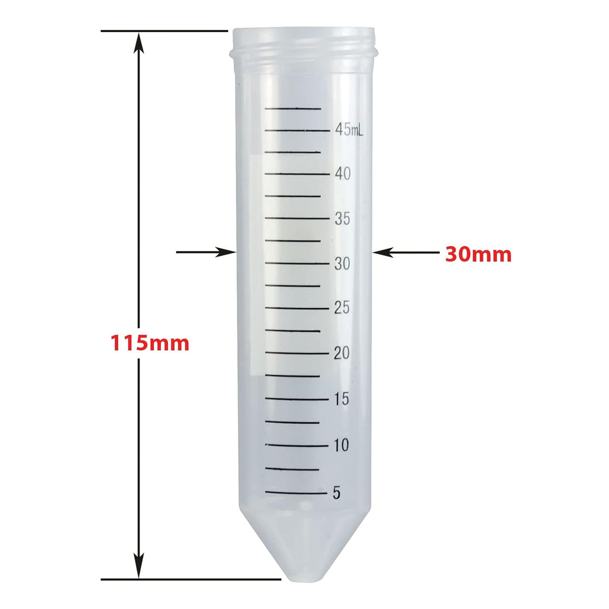 Centrifugebuis 50 mL 500 Stuks – Monsterbuis – Labbuis – Conische Buis – Laboratoriumbuis – Bedrukte Schaalverdeling 0,5 mL – Vast Bevestigde Blauwe Schroefdop