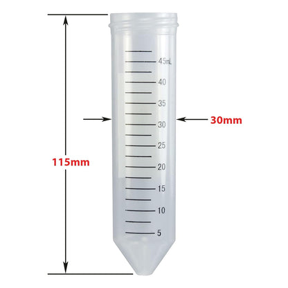 Centrifugebuis 50 mL 500 Stuks – Monsterbuis – Labbuis – Conische Buis – Laboratoriumbuis – Bedrukte Schaalverdeling 0,5 mL – Vast Bevestigde Blauwe Schroefdop