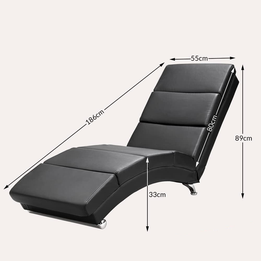 Casaria Relax Chair XXL Massage and Heating Function 186x89x55cm Ergonomic Fabric Upholstered 180 kg Load Capacity Living Room Chaise Longue Relax Chair Black - QUORE