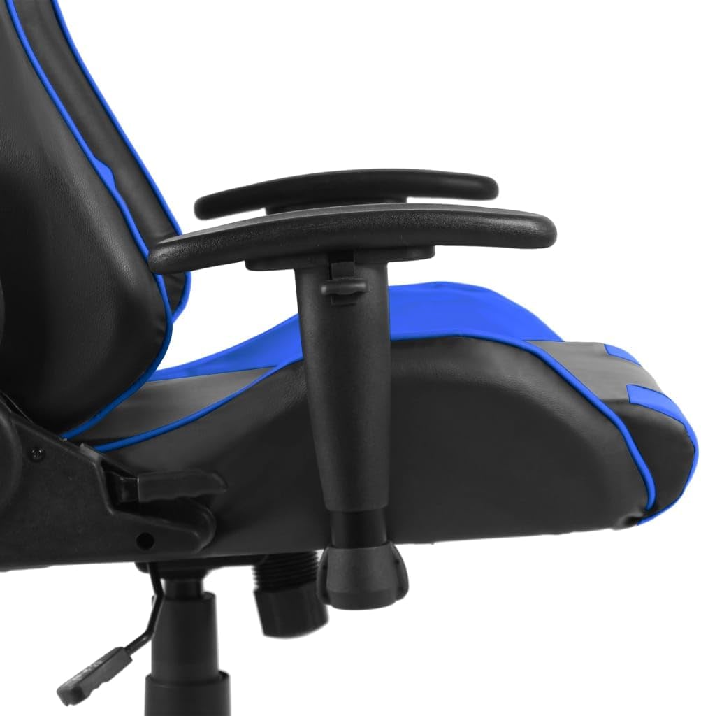 Gamingstoel – Gamestoel – Bureaustoel – Draaistoel – Zwarte Blauw Design – Ergonomisch Met Nek- En Rugkussens – Verstelbare Hoogte En Rugleuning