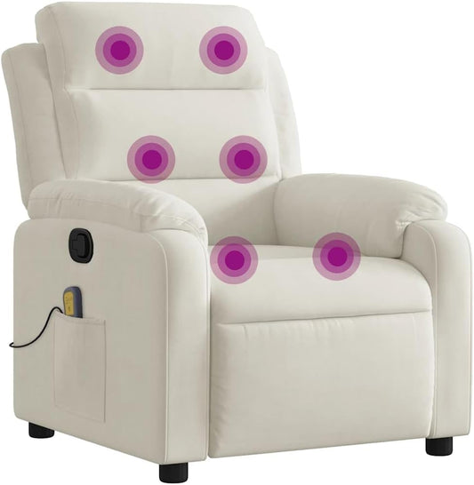 massagefauteuil – relaxfauteuil – massagestoel – verstelbare stoel – fluwelen bekleding – 6-punts vibratiemassage – handmatig verstelbaar tot 135°