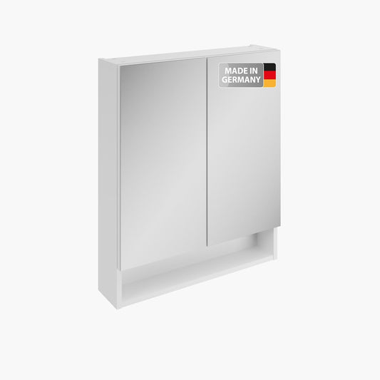 Fackelmann Easy Spiegelkast, 60 cm, tijdloos design, veel opbergruimte voor badkameraccessoires, stijlvol en ruimtebesparend, Made in Germany, wit