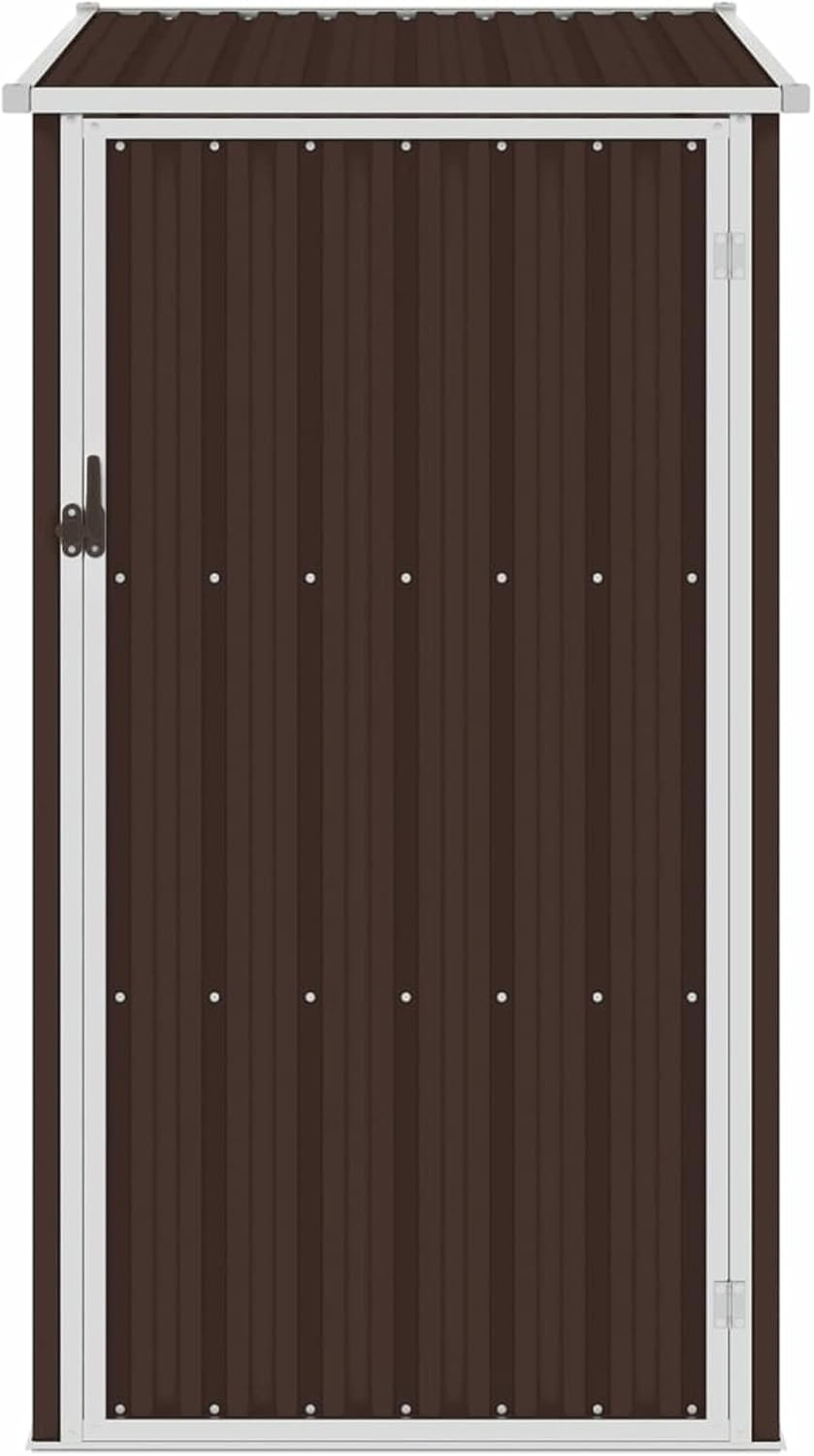 Tidyard Garden shed, outdoor shed, with galvanised steel door, brown, 87 x 98 x 159 cm, garden shed, steel shed, tool shed made of steel, tool shed made of steel - QUORE