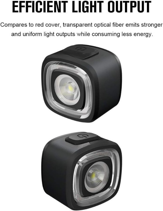 Fietslamp - Fietslicht - Fietsachterlicht - Krachtig Fietsachterlicht - IPX6 Waterdicht - 120Lm - Compacte - Efficiënte - Oplaadbare - met 4 Verlichtingsmodi -  ABS - 30 x 35 x 34 mm - Zwart