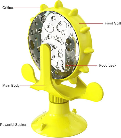 Windmühle Cat Toy, Leak Toy, Interactive Cat Toy, Ferris Wheel Food Output, 360° Rotatable, Vertical Cat Toy, Strong Suction Cup - QUORE