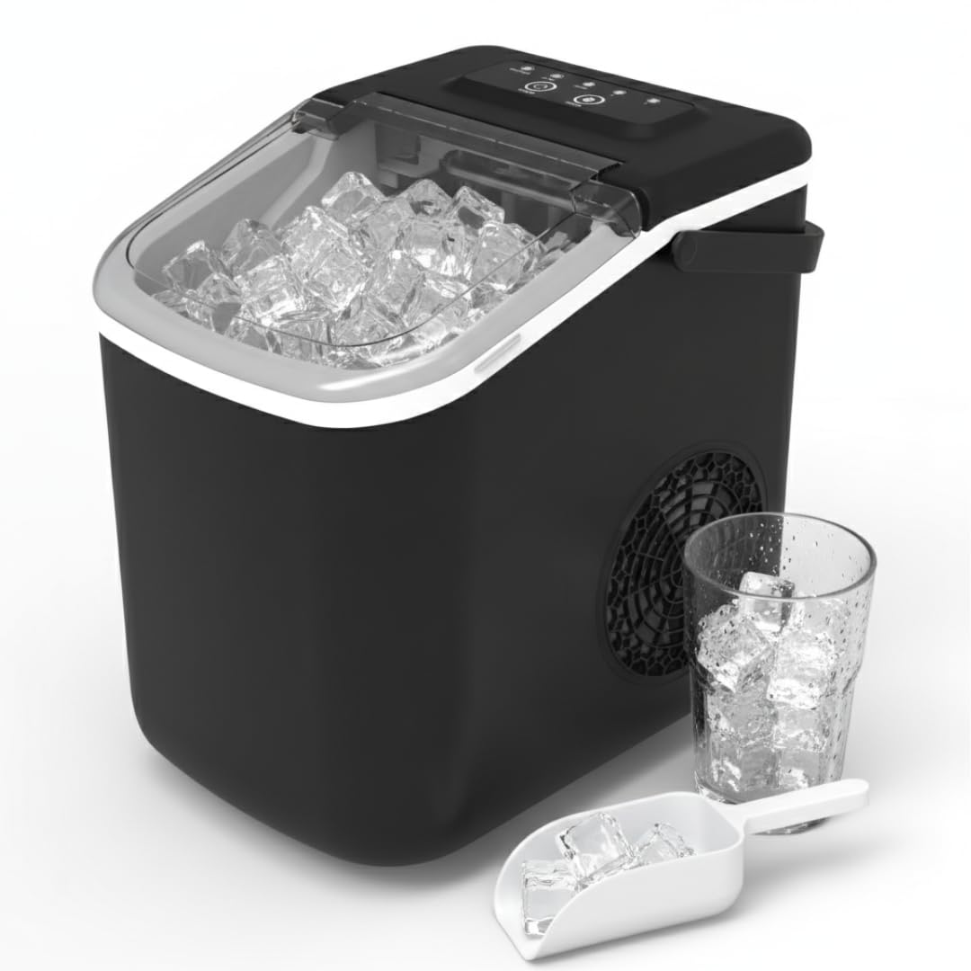 ICE Cube Maker IJsblokjesmachine, 9 ijsblokjes in 6 minuten, twee maten, 10 kg in 24 uur, ijsblokjesmachine voor thuisgebruik
