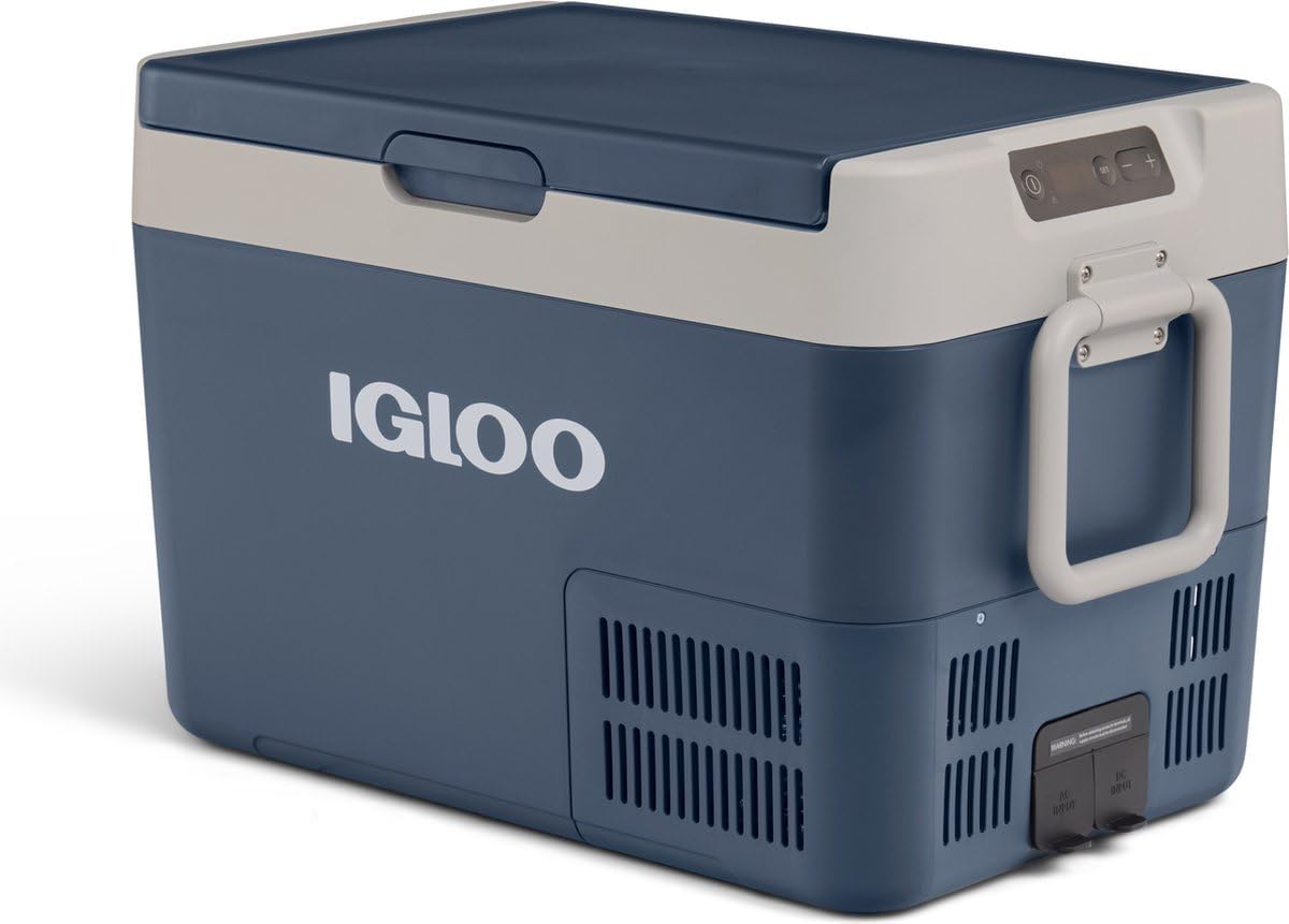 IGLOO ICF32 Draagbare compressor-koelbox, 32 l, 12/24 V, 230 V, elektrische koelbox, -18 °C tot 20 °C, mini-koelkast, vriesbox voor camping, auto
