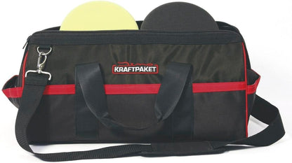 Dino KRAFTPAKET Excentrische polijstmachine, 21 mm - 720 W, traploos in set met polijstspons, polijstschijf, tas voor auto, boot, XXL-HUB