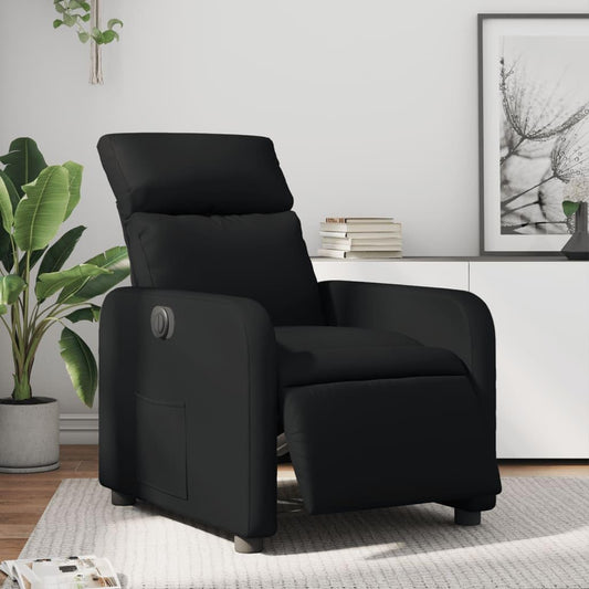 Recliner Chair Electric Black Faux Leather TV Chair with Reclining Function Single Reclining Chair Relax Chair for Living Room Bedroom Electric Tilt System MA8