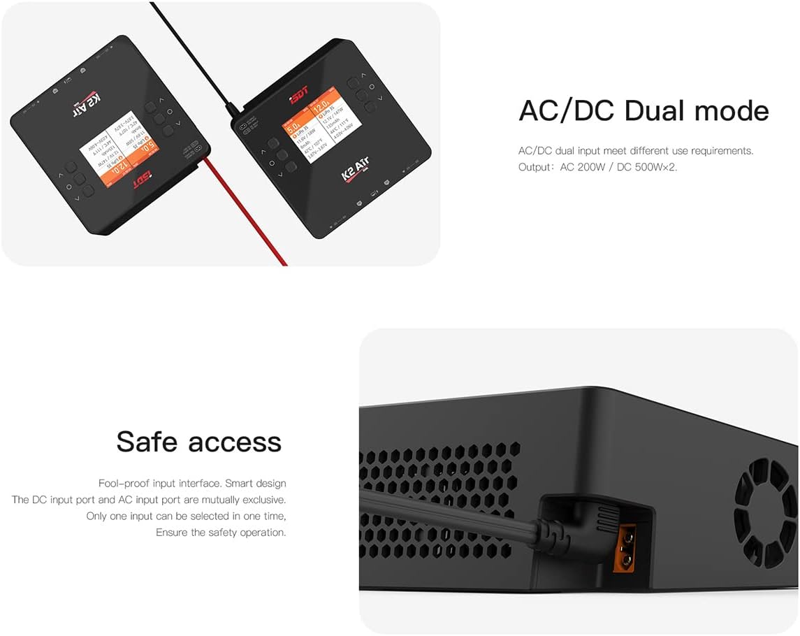 Lipo Lader – RC Batterijlader – Slimme Acculader – Dual Channel Oplader – Bluetooth Afstandsbediening – 200W AC / 500W DC – 2 Batterijen Gelijktijdig Laden