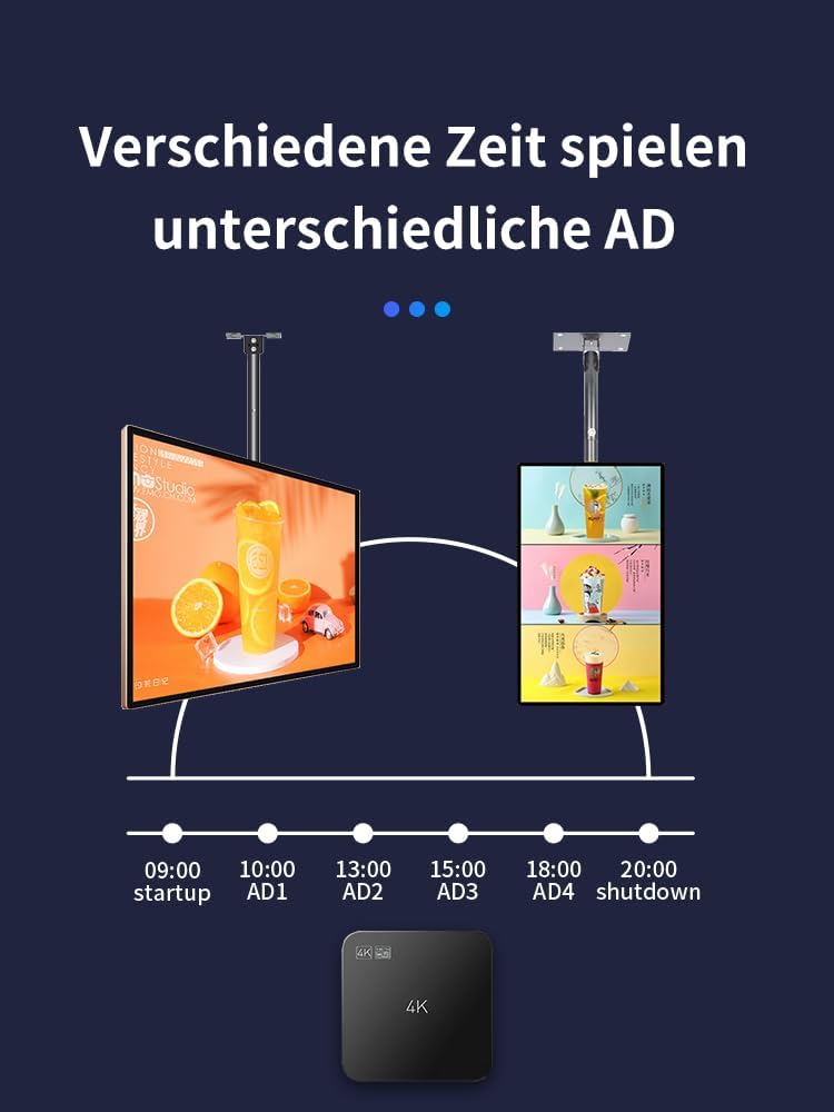 Digitale signage speler – Reclamespeler – Advertentiespeler – Mediaplayer – Videospeler – USB autoplay & CMS beheer – 4K 60 fps zonder abonnement
