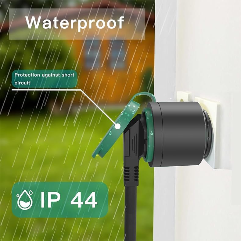 Offgridtec Smart WiFi buitenstopcontact, app-gestuurd via Smart Life/Tuya, real-time energiebewaking, timer en scènes, compatibel met Alexa/Google Home, 16A/3680W maximale belasting, 1 stuk