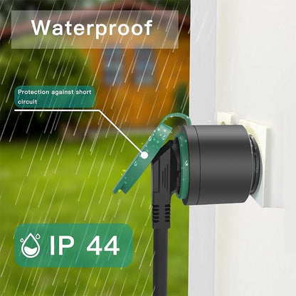 Offgridtec Smart WiFi buitenstopcontact, app-gestuurd via Smart Life/Tuya, real-time energiebewaking, timer en scènes, compatibel met Alexa/Google Home, 16A/3680W maximale belasting, 1 stuk
