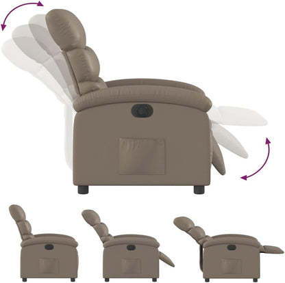 Elektrische Relaxstoel – Ligstoel – TV Stoel – Fauteuil – Verstelbare Stoel – Elektrische Ligfunctie – Duurzaam Kunstleer – Praktische Zijzak – Stabiel Frame – Cappuccino Bruin