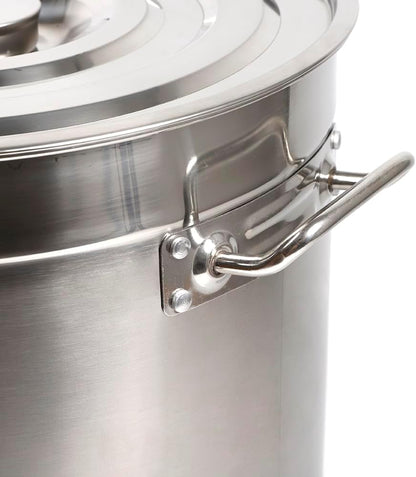 Cooking Pots, 201 Stainless Steel, 50 L/70 L Large Saucepan, 650 °C, Soup Pot with Lid, Jumbo Pot (70 L) - QUORE