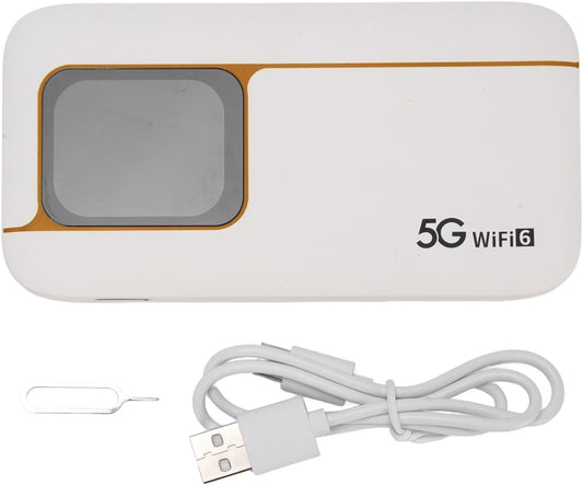 Ejoyous 5G Mobiele Hotspot, Draagbare WiFi-hotspot IP67 Waterdicht 7100 MAh WIFI6 2,4 GHz / 5,8 GHz 16 Apparaten met Simkaartsleuf, voor Reizen Thuis Gamen