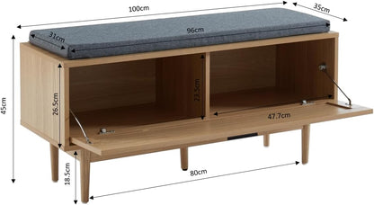 BAÏTA - Schoenenbank Amana van rotan, 100 cm