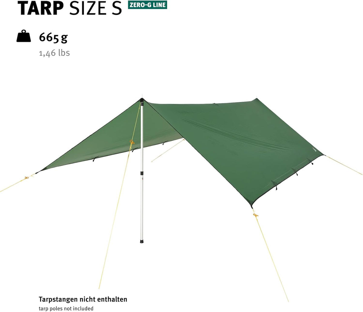 Wechsel Tents Tarp S - Waterdichte Luifel 4 x 2,9 m - Bescherming Tegen Weersinvloeden en UV - Groen (Zero-G-Line)
