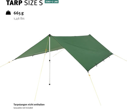 Wechsel Tents Tarp S - Waterdichte Luifel 4 x 2,9 m - Bescherming Tegen Weersinvloeden en UV - Groen (Zero-G-Line)
