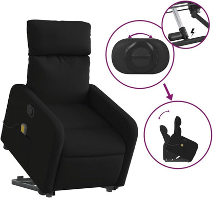 Massage chair with folding black fabric, relax chair, relax chair, reclining chair, electric relax chair, relax chair - QUORE
