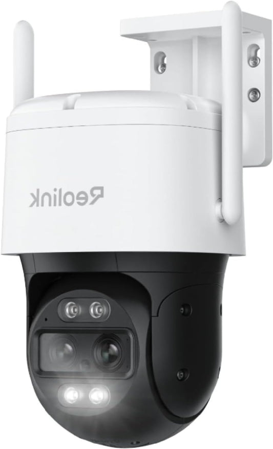 Reolink 8MP PTZ Dual Lens WiFi Security Camera 2.4/5GHz, 6X Zoom, Ultra Wide Angle, Human/Vehicle Detection, Auto Tracking, Color Night Vision, H.265, Trackmix WiFi - QUORE