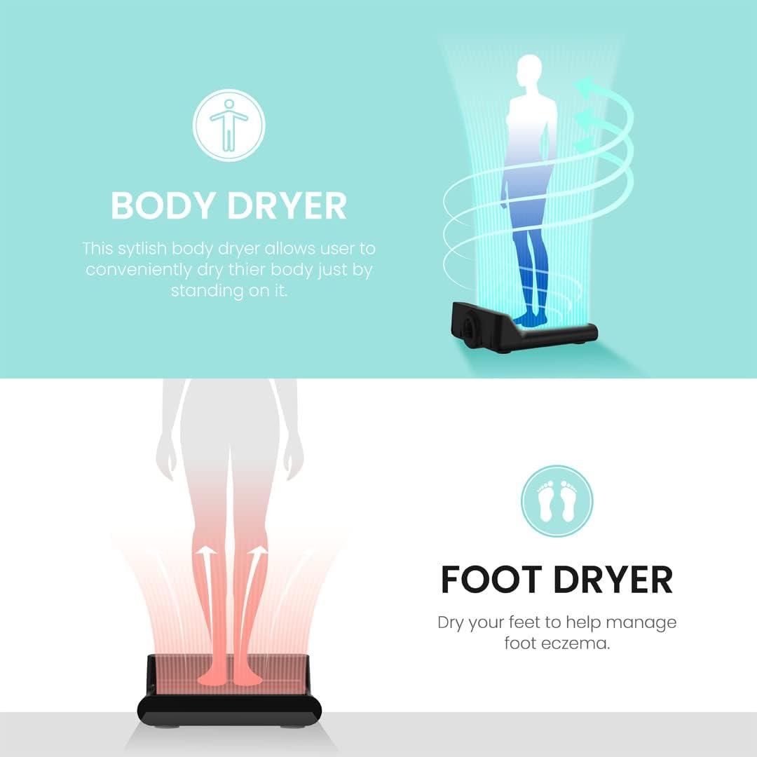 VOVO STYLEMENT BD-7700B Body & Foot Dryer, Made in Korea, Temperature & Wind Volume Controlled Dryer with Intuitive Display, Waterproof hygienic Scaffolding