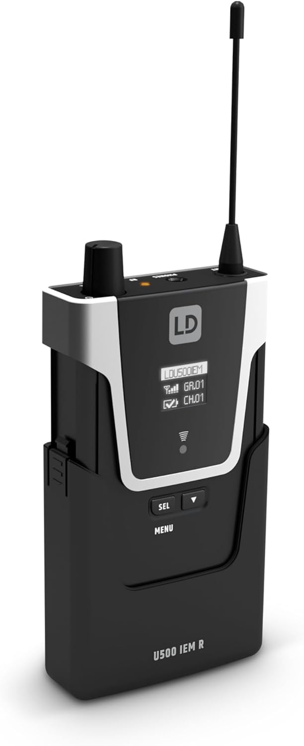 Draadloos In-Ear Monitorsysteem – In-Ear Monitor – In-Ear Monitoring – Bodypack Ontvanger – Draadloze Monitor – 863–865 MHz + 823–832 MHz – 96 Kanalen – Bereik Meer Dan 100 Meter