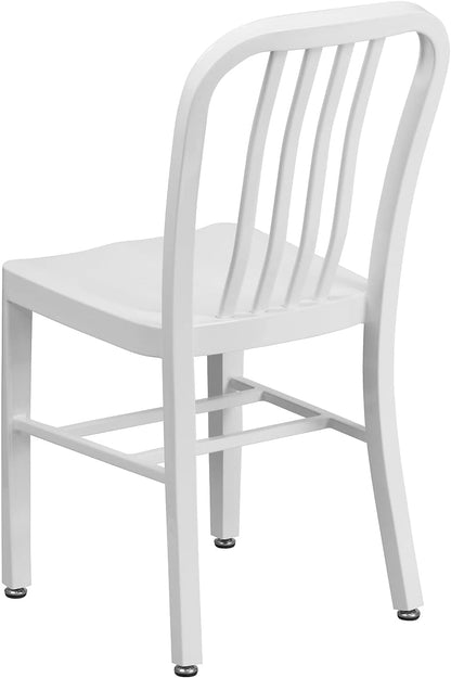 2 Witte metalen stoelen voor binnen en buiten met zakelijke kwaliteit