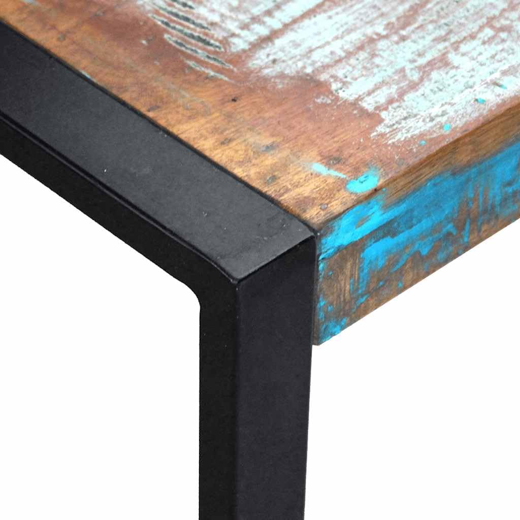vidaXL 3x Side Table Solid Recycled Wood and Steel Frame Side Table