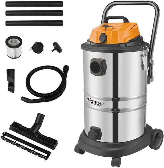 Hoteche 1200 W nat-droogzuiger, 40 l metalen reservoir, 1,4 m³/min luchtstroom, 15 kPa zuigkracht, met blaasfunctie, ideaal voor werkplaats, familie en bouwplaats