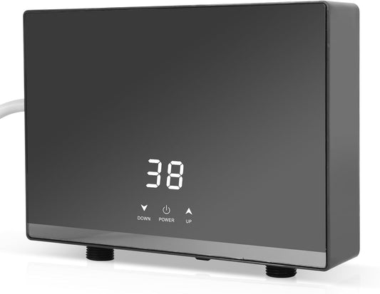 Mini doorstroomboiler, elektrische doorstroomboiler, 5500 W 220 V mini instant boiler, doorstroomboiler, tankloos voor badkamer, keuken (zwart-5500 W zonder doucheset)