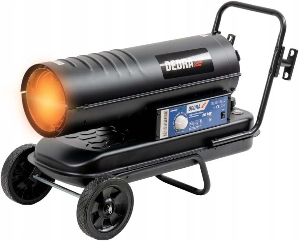 Olieverwarmingstoestel – Oliekachel – Dieselverwarmer – Werkplaatsverwarmer – Mobiele Heater – 20 kW Vermogen – Geïntegreerde Thermostaat en Wielen