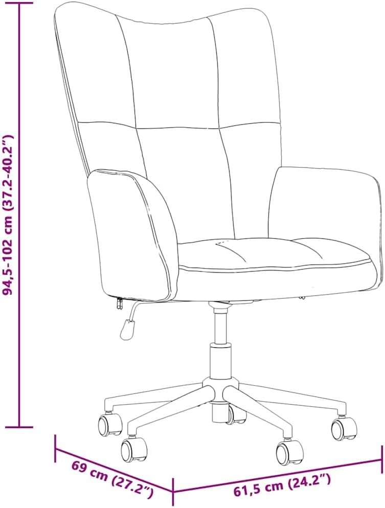 Relaxstoel Donkergroen – Fauteuil – Tv-Stoel – Leunstoel – Ligstoel – Verstelbare Zithoogte – 360° Draaibaar Met Wieltjes