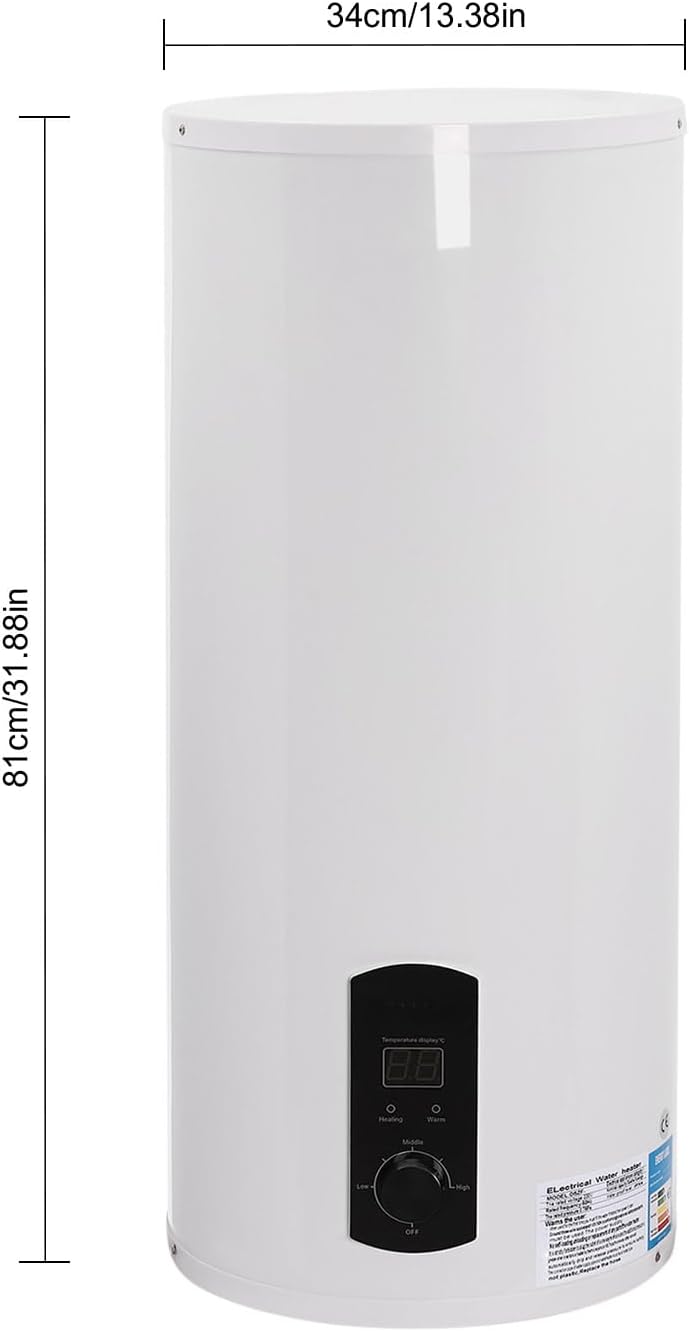 Electric Water Heater, Vertical Tank, Water Boiler With Actual Storage Capacity Of 60 Liters - QUORE