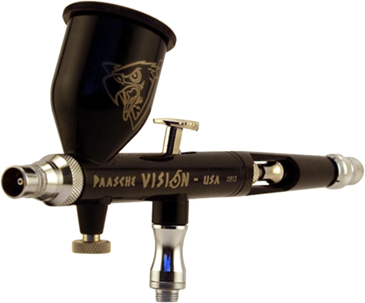 Paasche Airbrush Vision Gravity Feed Double Action Airbrush Set, Zwart, 24,13 x 15,24 x 5,08 cm
